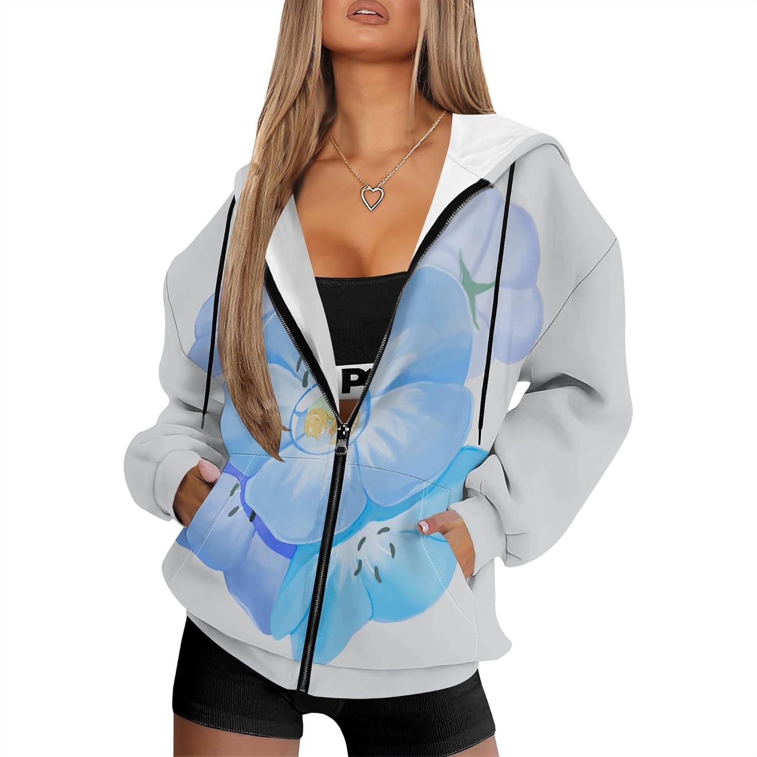 Vintage Hoodies For Women Long Sleeve Boho Lightweight Full Zip Up Sweatshirt With Hood Fashion Outfits Plus Size