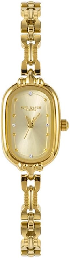 CARLIEN Women Vintage Petite Bracelet Gold Dainty Watch Small Oval Analog Quartz Watch Luxury Waterproof Ladies Diamonds Wristwatch