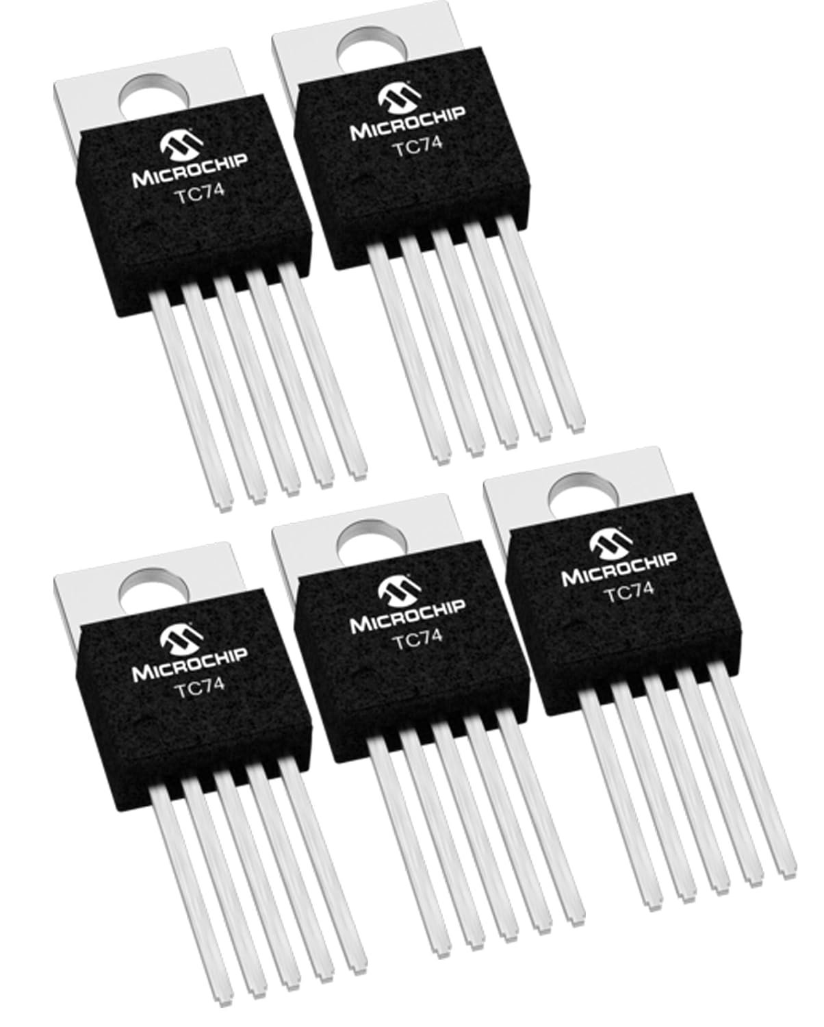 MICROCHIP TC74A0-5.0VAT IC, THERMAL SENSOR, 2°C, TO220-5 (5 pieces)